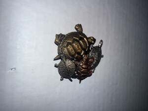 Vintage JJ Jonette Mixed Metal Quadruple Turtle Brooch